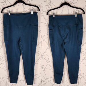 Spyder Emerald Blue High Rise Fleece Lined Leggings w/ Pockets